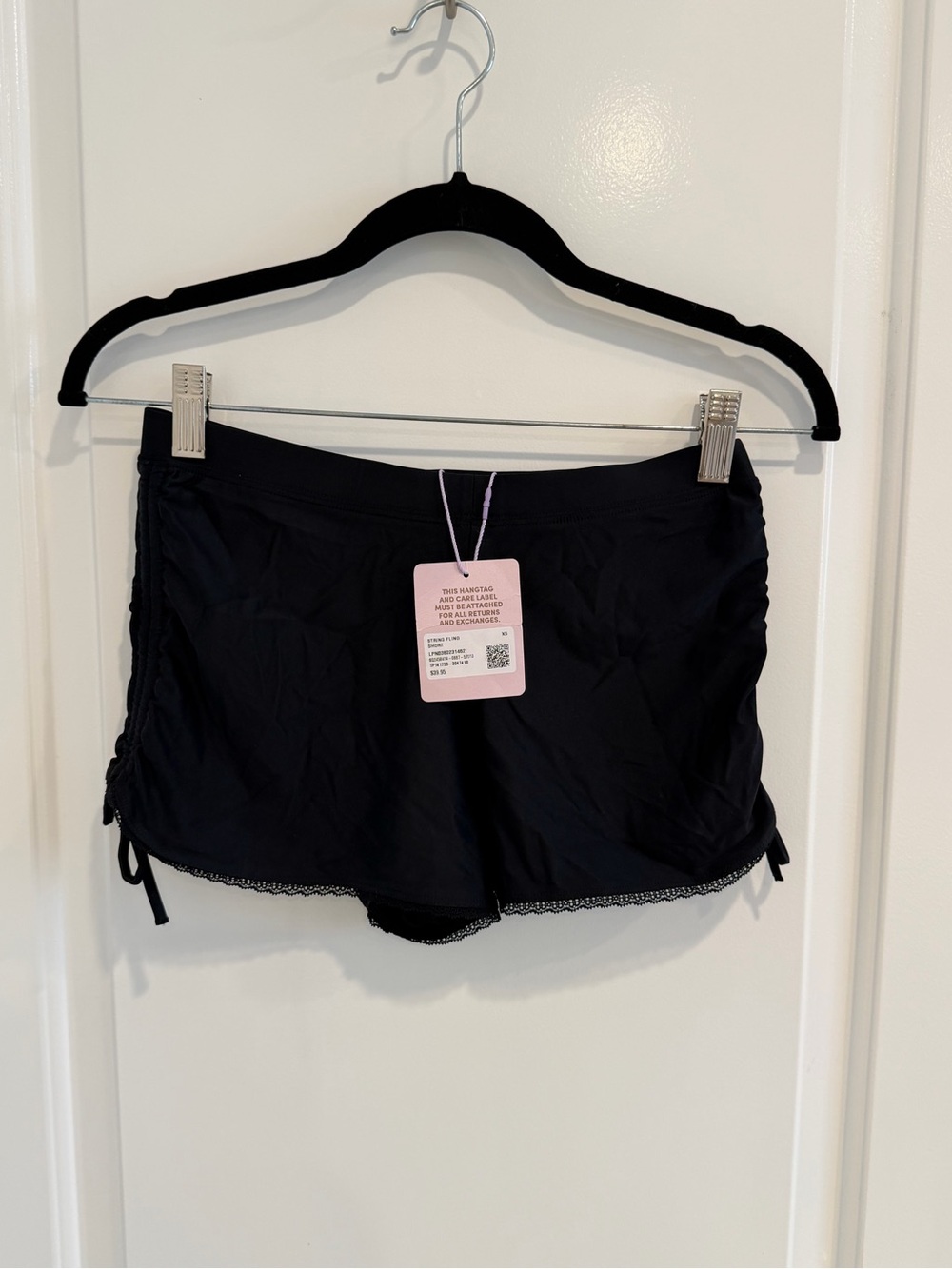 Fenty Black Micro Shorts with Side Tie Detail - Picture 2 of 3